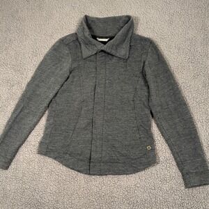 Smartwool Rabbit Ears Merino Wool Full Zip Jacket Womens Small Gray Pockets Zip